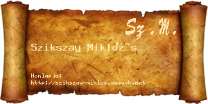 Szikszay Miklós névjegykártya