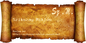 Szikszay Miklós névjegykártya