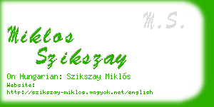 miklos szikszay business card